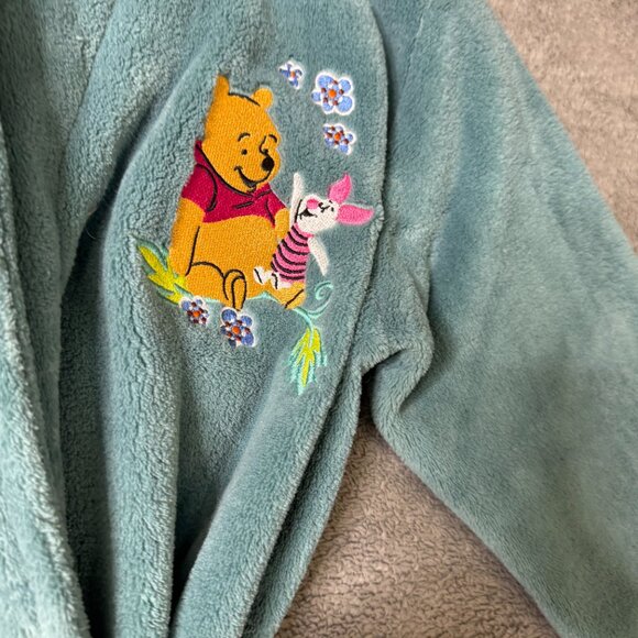 Vera Bradley Disney Winnie The Pooh Hooded Fleece Robe Size S Blue Cozy Belted - Picture 6 of 6